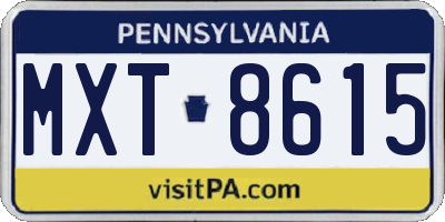 PA license plate MXT8615