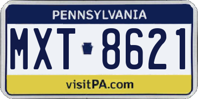PA license plate MXT8621