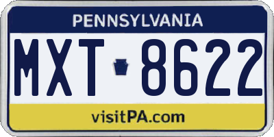PA license plate MXT8622