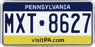 PA license plate MXT8627