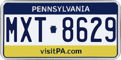 PA license plate MXT8629