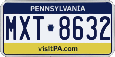 PA license plate MXT8632