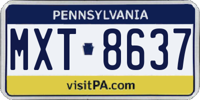PA license plate MXT8637