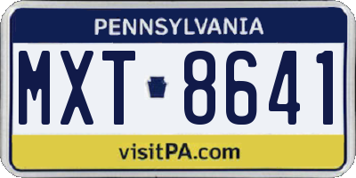 PA license plate MXT8641