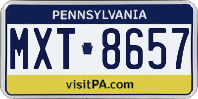 PA license plate MXT8657