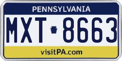 PA license plate MXT8663