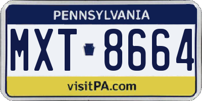 PA license plate MXT8664