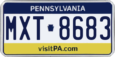 PA license plate MXT8683