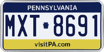 PA license plate MXT8691