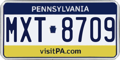 PA license plate MXT8709