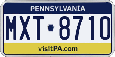 PA license plate MXT8710