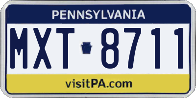 PA license plate MXT8711