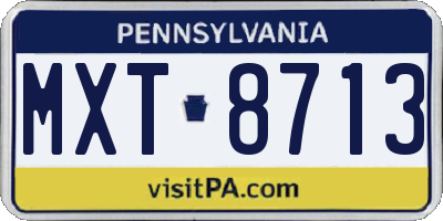 PA license plate MXT8713