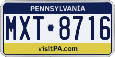 PA license plate MXT8716
