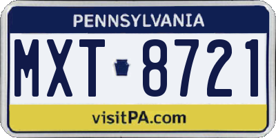 PA license plate MXT8721
