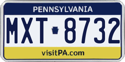 PA license plate MXT8732