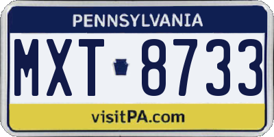 PA license plate MXT8733