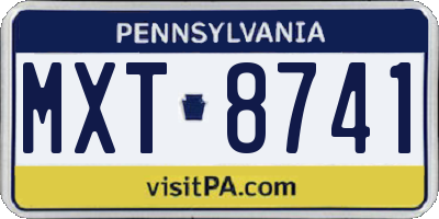 PA license plate MXT8741