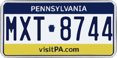 PA license plate MXT8744