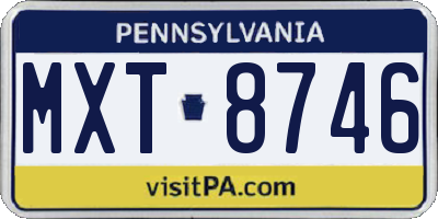 PA license plate MXT8746
