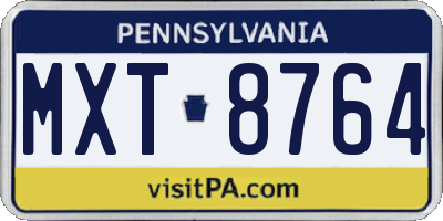 PA license plate MXT8764