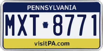 PA license plate MXT8771