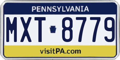 PA license plate MXT8779