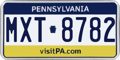 PA license plate MXT8782