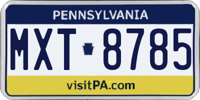 PA license plate MXT8785