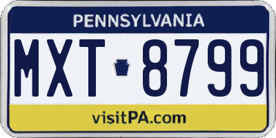 PA license plate MXT8799