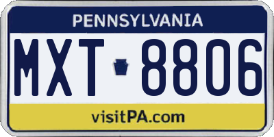 PA license plate MXT8806