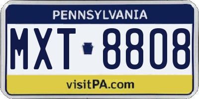 PA license plate MXT8808