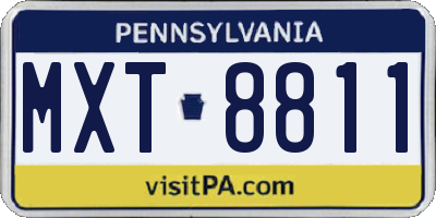 PA license plate MXT8811