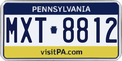 PA license plate MXT8812