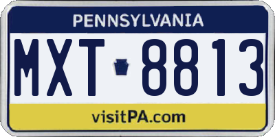 PA license plate MXT8813