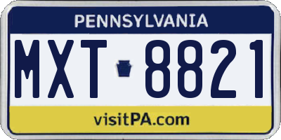 PA license plate MXT8821