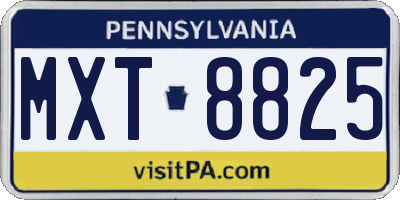 PA license plate MXT8825