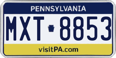 PA license plate MXT8853