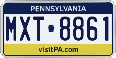 PA license plate MXT8861