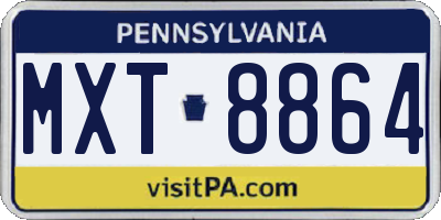 PA license plate MXT8864