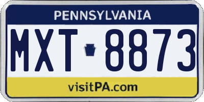 PA license plate MXT8873