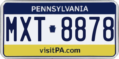 PA license plate MXT8878