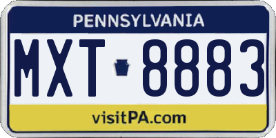 PA license plate MXT8883