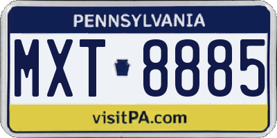 PA license plate MXT8885