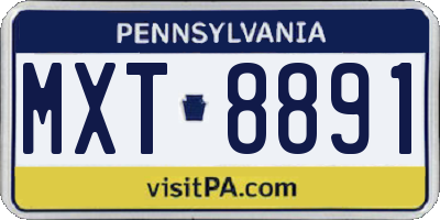 PA license plate MXT8891