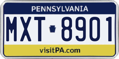 PA license plate MXT8901