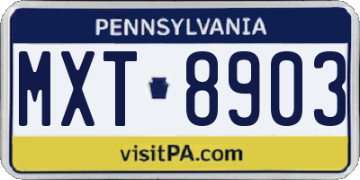 PA license plate MXT8903