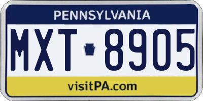 PA license plate MXT8905