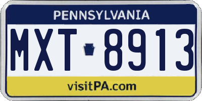 PA license plate MXT8913