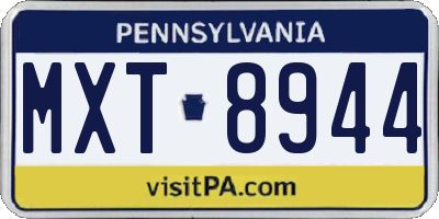 PA license plate MXT8944